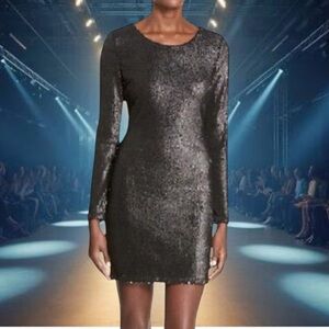 Soloiste S black sequin mini dress